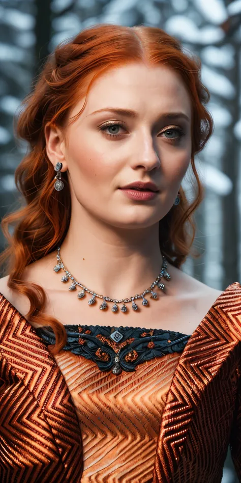 face of sophie turner, sansa stark played by sophie turner, the de facto lady of the eyrie, is a 40-year-old mature queen with a...