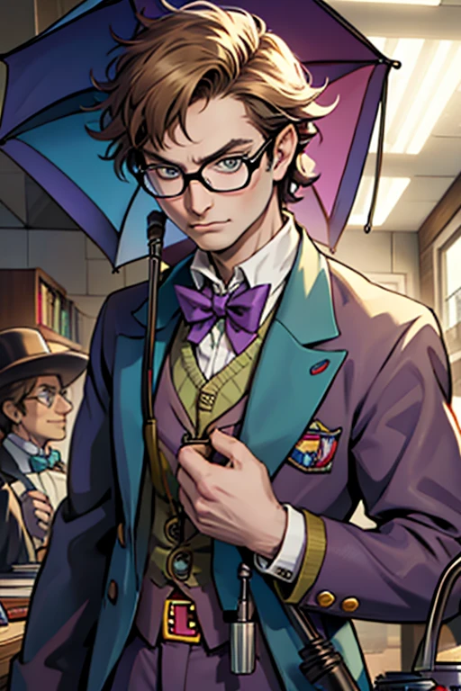 Green: Dr McCoy: Tom Baker: Gene Wilder: steampunk: David Tennant: Joker: Mad Hatter: Andrew Garfield: Jimmy Olsen: Jared Padalecki: bow tie: Joe Keery: nerdy glasses: librarian: umbrella: Willy Wonka: vacuum cleaner hose:
