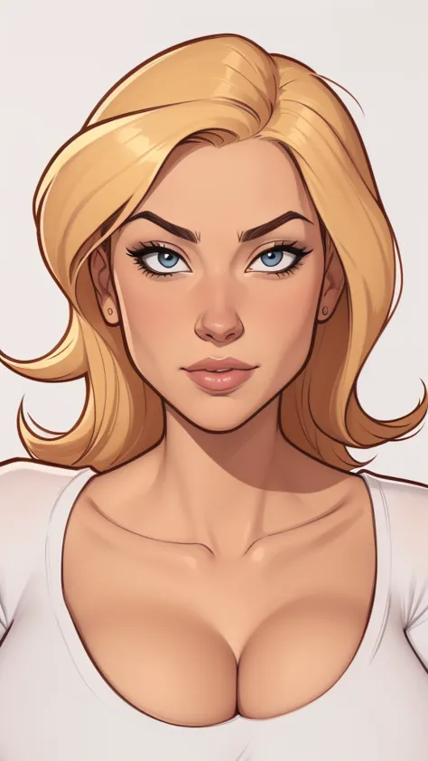 estilo de desenho animado:1.2), Yvonne Strahovski mulher Imagem de desenho animado de uma mulher , roupas sensuais , garota supe...