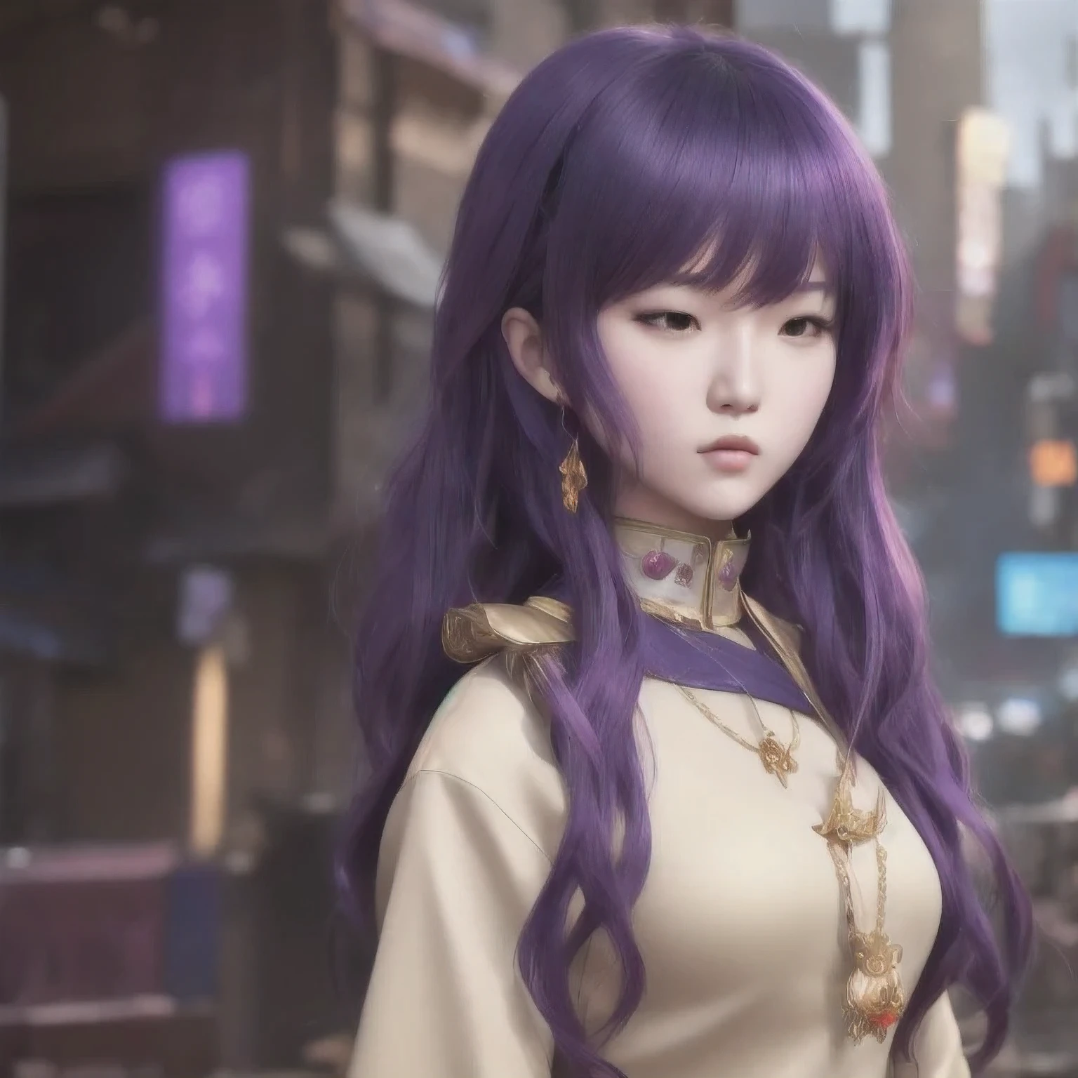 Girl in linen dress poses for photo, Attractive anime girl, Image Quality，Photo anime, OPPO masterpiece, 3D animation realistic, 4K, Artwork in the style of Guweiz, Tick, Oppei Cyberpunk, , Popular on cgstation, surreal anime，there is a 18 years old in a purple dress holding a dragon, wlop and ross tran, ross tran 8 k, fantasy art style, chengwei pan on artstation, a beautiful fantasy empress, ross tran and wlop, ruan jia and artgerm, the dragon girl portrait, ig model | artgerm, artgerm and ruan jia，beautiful 1girl bangs 淡绿 eyes closed mouth ear piercing earrings grey background hair ornament jewelry lips looking at viewer military military uniform nose piercing portrait realistic short hair simple background solo upper body