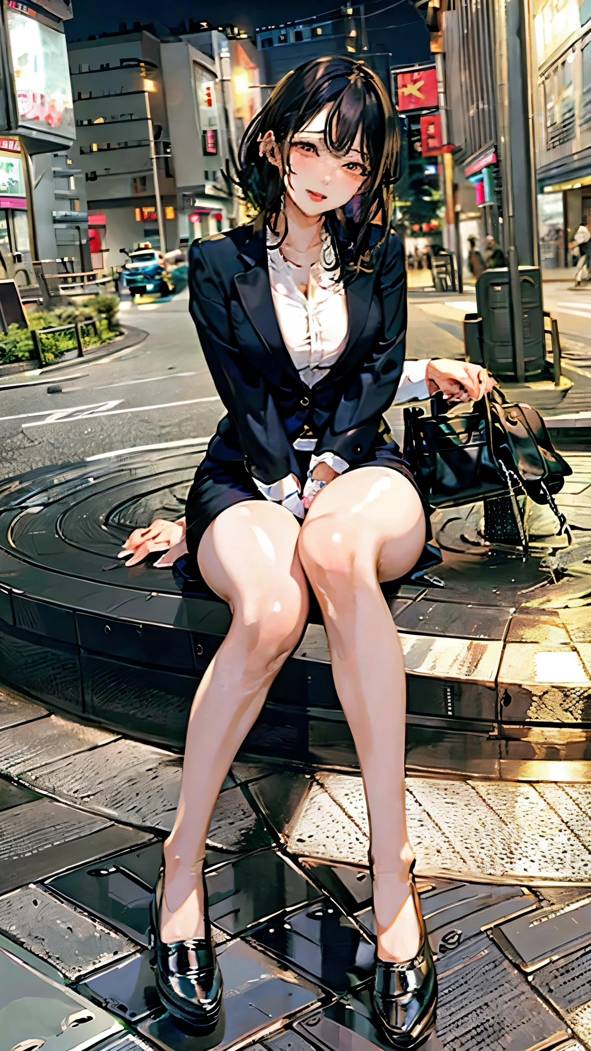 Publicly available images:2.0,Company receptionist,open legs,ID card,Sweat,Disheveled Hair,Job hunting suit:1.5,Ahegao,orgasm:1.5, Pencil Skirt,High heels,groupshot,multiple women:1.5,Very sexual legs,attractive thighs