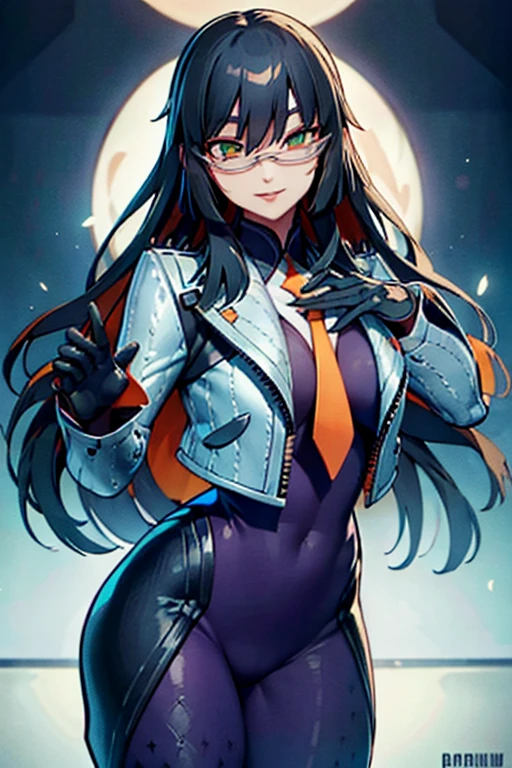 countess Daraku, long hair, glasses, gloves, pants, smile, trench coats 
BREAK looking at viewer,
BREAK outdoors,
BREAK (masterpiece:1.2), best quality, high resolution, unity 8k wallpaper, (illustration:0.8), (beautiful detailed eyes:1.6), extremely detailed face, perfect lighting, extremely detailed CG, (perfect hands, perfect anatomy)