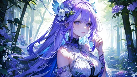 lilac, Forest Fairy, Lily of the valley, Mysterious forest girl, Perfect Anatomy, Hanging Jewels, pretty girl, Great body, best ...