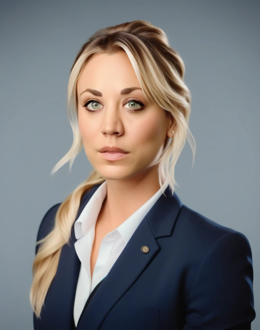 KaleyCuoco,High Quality, Intricately Detailed, Hyper-Realistic woman Lawyer Portrait Photography, Volumetric Lighting, Full Character, 4k, In Workwear