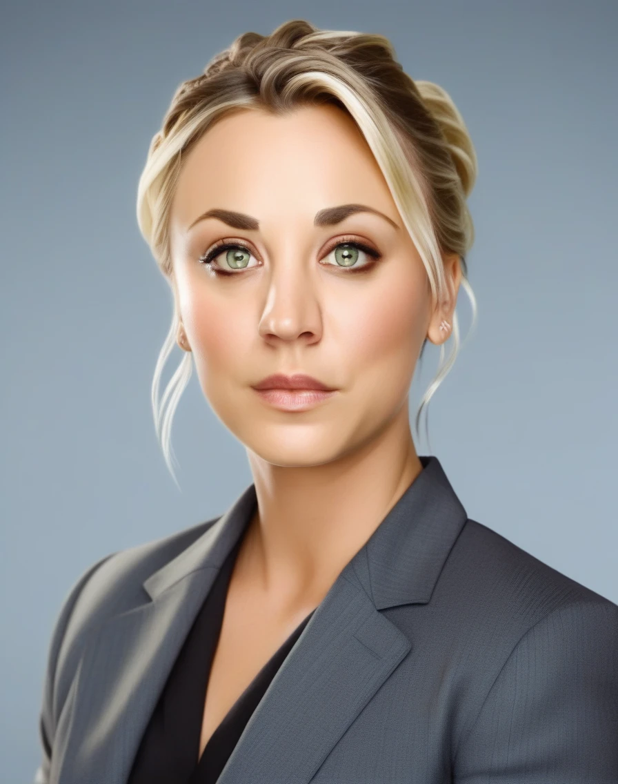 KaleyCuoco,High Quality, Intricately Detailed, Hyper-Realistic woman Lawyer Portrait Photography, Volumetric Lighting, Full Character, 4k, In Workwear