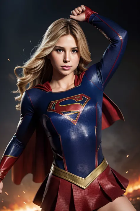 portrait of supergirl, gorgeous, dynamic pose, highly detailed, perfect composition, uhd, intricate