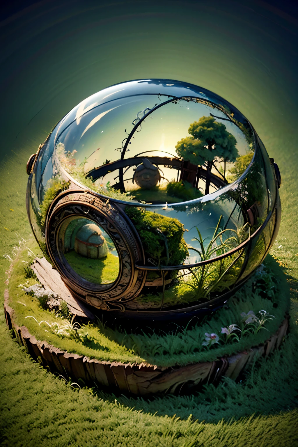 masterpiece, highest quality, (Very detailed CG unity 8k wallpaper), (highest quality), (Best illustrations), (Best Shadow), A round radish hut covered with moss, Isometric 3D , Octane Rendering, Ray Tracing, Very detailed