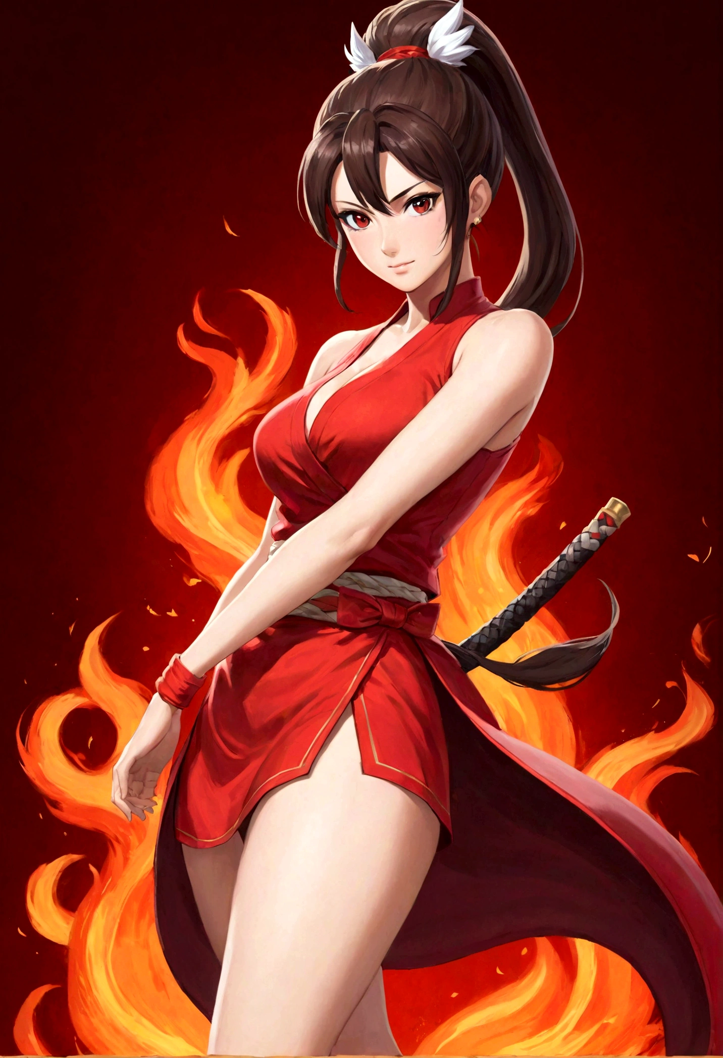 Honor of Kings，Game character anthropomorphism，Mai Shiranui，beautiful eyes  - SeaArt AI