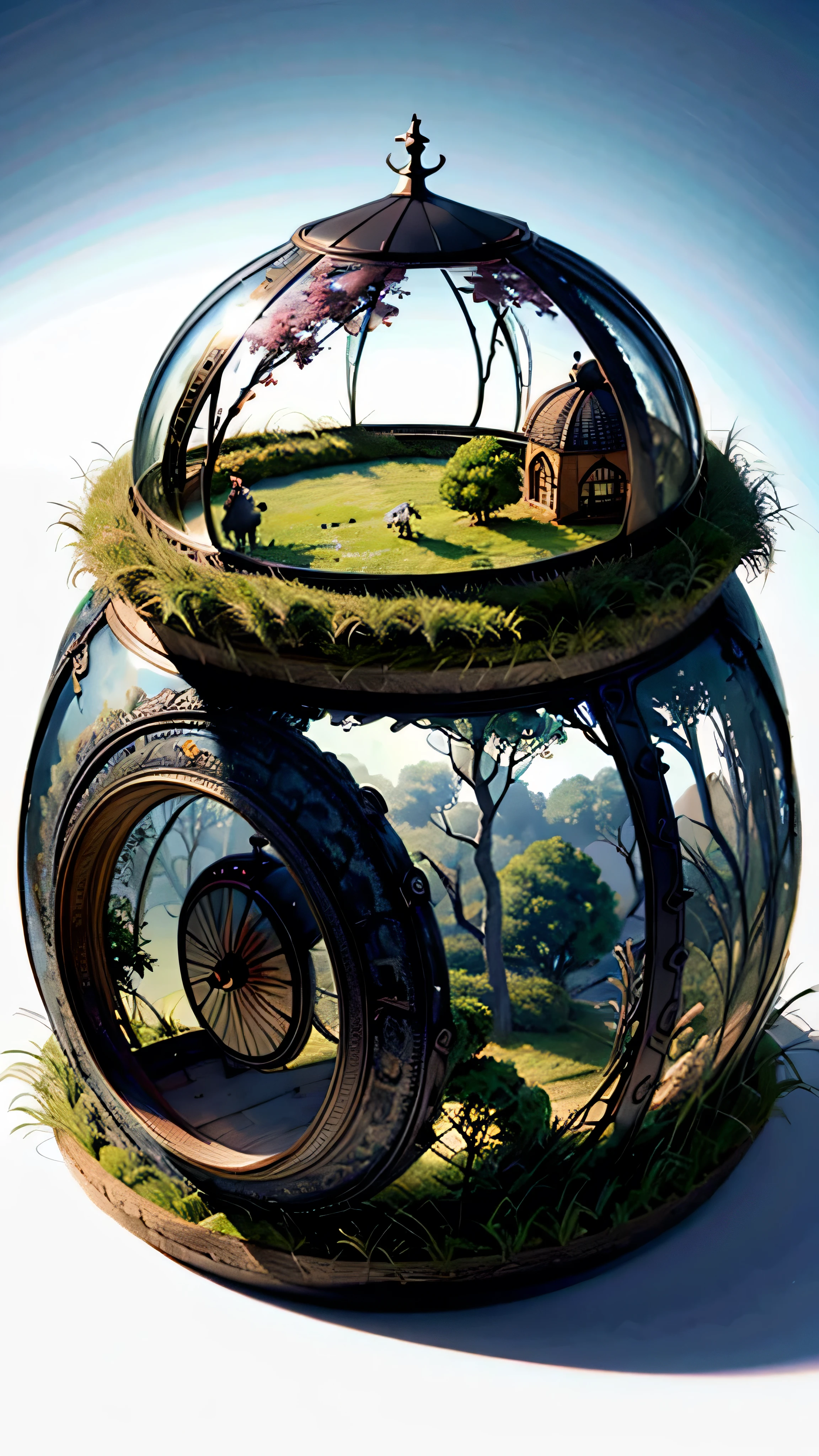 masterpiece, best quality, (Very detailed CG unity 8k wallpaper), (best quality), (Best Illustration), (The best shadow), Round carrot house covered with moss, Isometric 3D , Octane Rendering, Ray tracing, Very detailed