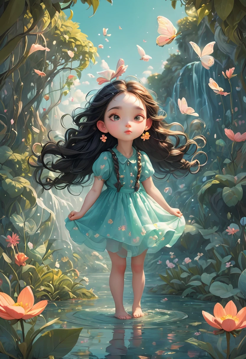 An illustration about a girl who found herself in a magical land and learned to manage her emotions and feelings.