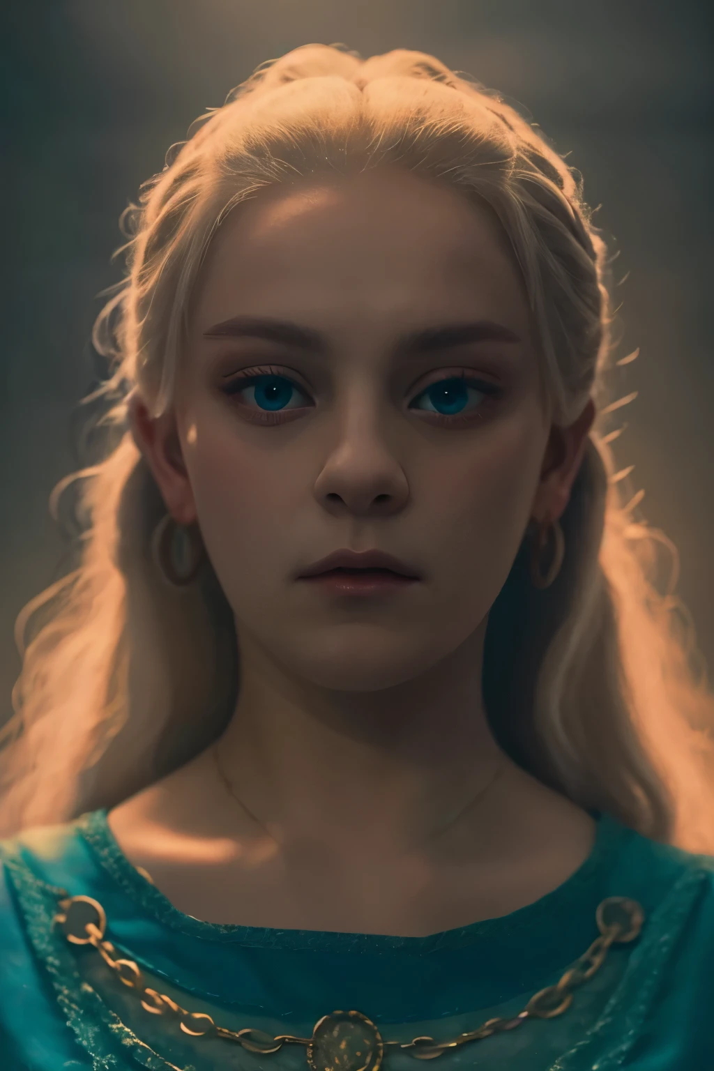 (((Cinematic epic poster))) of Helaena Targaryen , Gothic style, (((detailed face))), (a detailed RAW photo of a ), (master part:1.0), (best quality:1.4), (Ultra Highres:1.2), (photorealistic:1.4), 8K resolution, Canon EOS R5, 50 millimeters, Absurd, Ultra Detailed, sharp focus, Cinematic lighting, detailed face, (ULZZANG-6500-V1.1), detailed skin texture, pale skin, chest round, (pale :0.5), Cinematic lighting. (((Abstract  prophetic vision of flame background, cinematic lighting )))