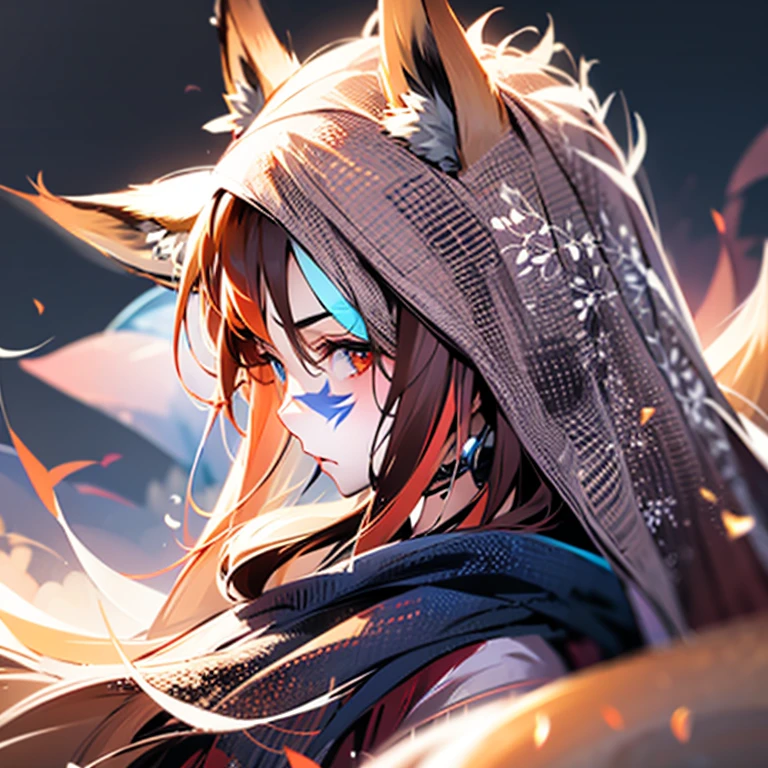 One Girl, Fox Girl, Fox&#39;s Tail, Nine-Tailed Fox,Fox Ears, Black colored hair, Fox Makeup,One Girl, Kimono with open chest, Body size is 100-70-90!, Nice body, Avatar, face, Open chest, lewd face, Dominant representation, naughty face, Big Breasts, Emphasize cleavage,Show bare skin, Skin is visible, With legs apart, Show off your thighs, M-shaped legs, A beautifully patterned kimono,Red and black flowing water pattern kimono, I can see her cleavage, Muscular, Uplifting, Abdominal muscles, Exposed skin, Long Hair, Skin Texture, Soft breasts, Large Breasts, Standing in a grassy field, outside, Blue sky,Composition facing directly ahead, Grab your breasts with both hands, Fingers digging into breasts, Developmental atmosphere, god秘的な絵, god々Cool atmosphere, Holding a Japanese sword