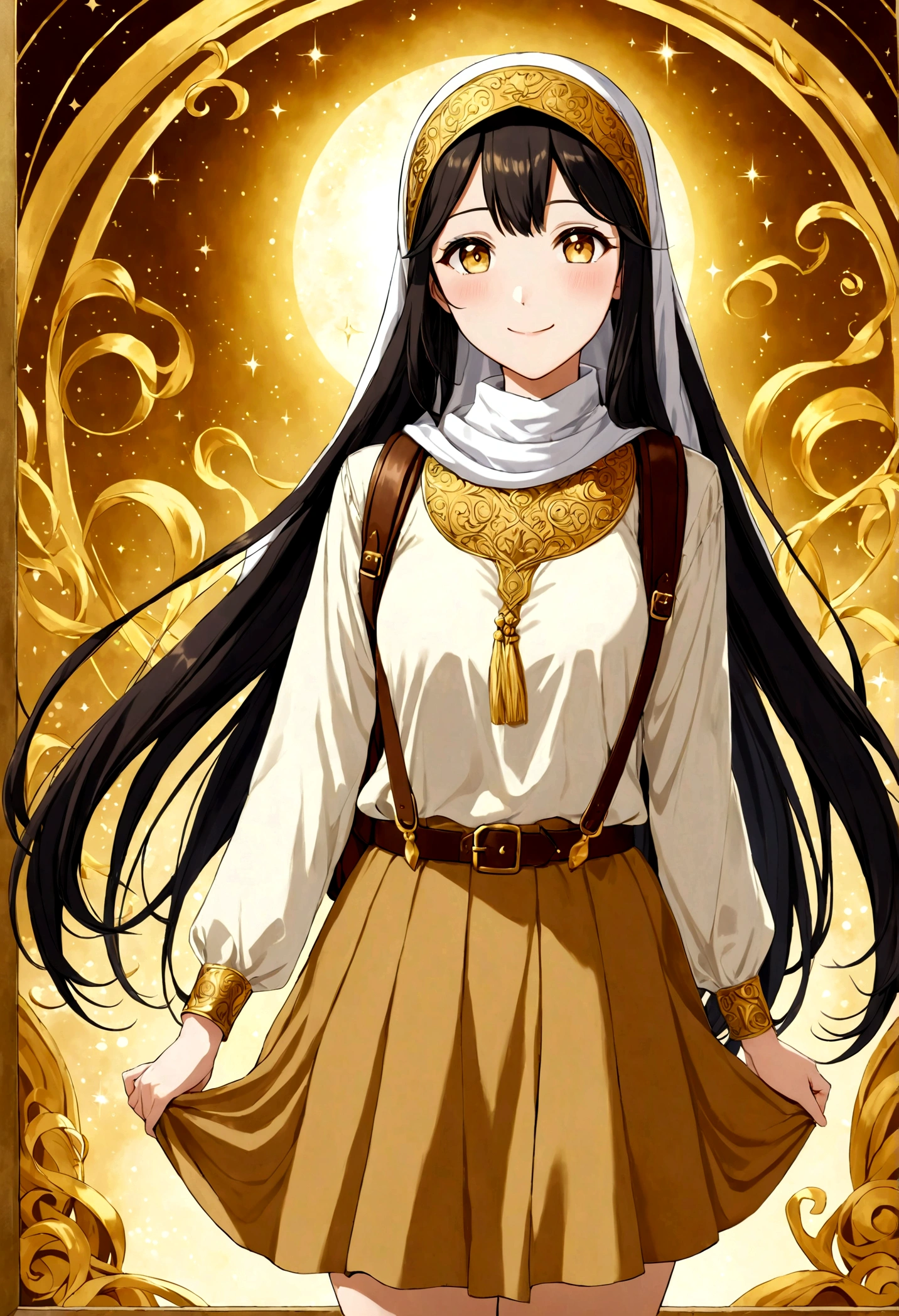 Tall anime Girl, 20 years old, with long black hair down to her waist -  SeaArt AI