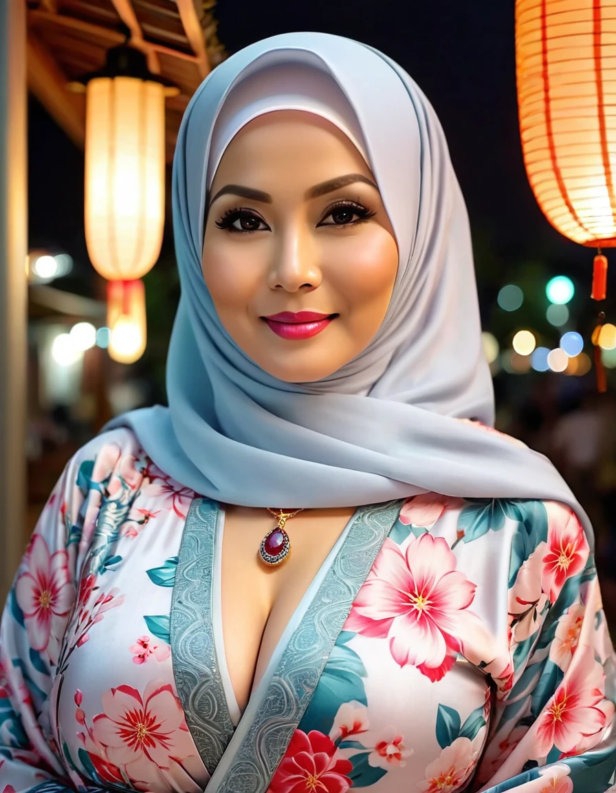 58 Years old, Indonesian busty mature woman, wearing Wide Hijab - SeaArt AI