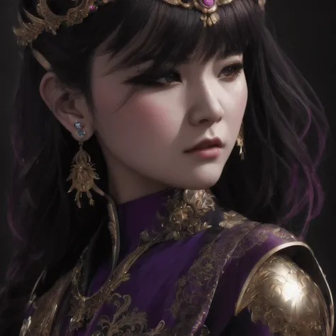 there is a 18 years old in a purple dress holding a dragon, wlop and ross tran, ross tran 8 k, fantasy art style, chengwei pan o...