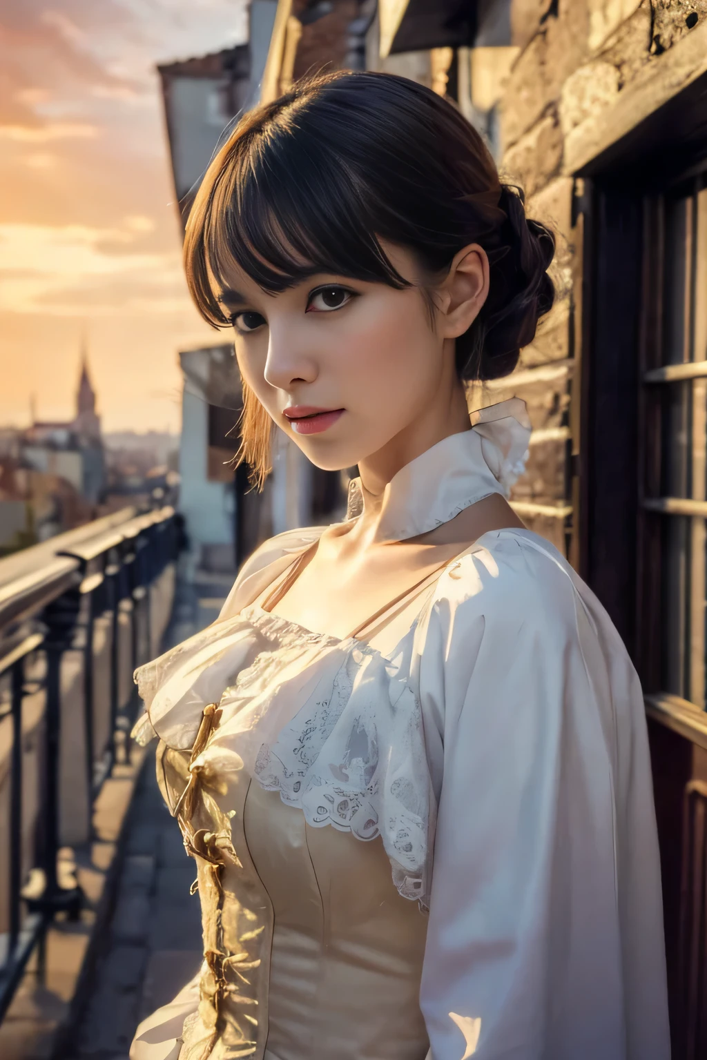 
((Tabletop:1.4, highest quality)), (Realistic photos:1.4), 
((1 girl)), (Otherworldly beauty), (dream-like),
(超High resolution:1.2), Very delicate and beautiful, wonderful, Very detailed CG Unity 8k wallpaper, Very detailed, High resolution, 
Soft Light, Beautiful detailed girl, Very detailedな目と顔, Beautiful and detailed nose, Beautiful and detailed, 
(Dressed in late 19th century French costume:1.3),
Cinema Lighting, Perfect Anatomy, Slender body, (Parted bangs),
(Impressionist portrait of a beautiful girl), (Montmartre at the end of the 19th century:1.3), (evening), (after the rain), (Reflection of the sunset), (Impressionist light and colour), 
Cowboy Shot