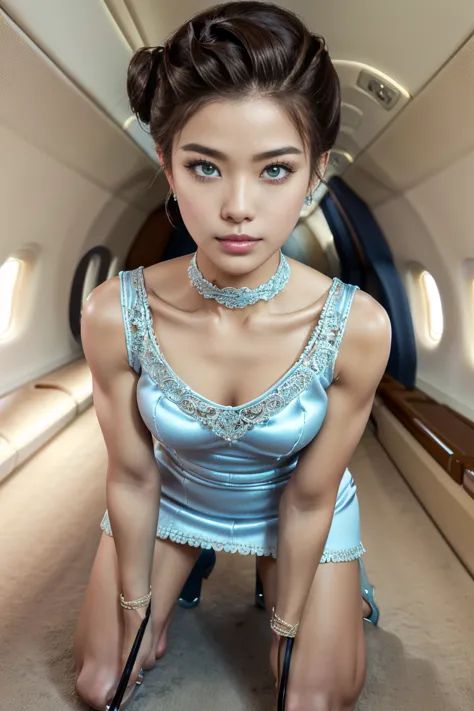 (ultra-detailed, best quality, 4k, highres, top quality, masterpiece:1.3), f/2.8, 50mm, Leica, stunning flight attendant, beauti...