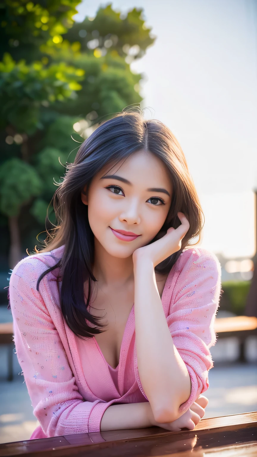 (1girl), Solo, Extremely cute, Amazing face and eyes, (Beautiful lovely smile), (extremely detailed beautiful face), bright shiny lips, (Best Quality:1.4), (Ultra-detailed), (A hyper-realistic, Photorealsitic:1.37), Beautiful fair skin, extremely detailed CG unified 8k wallpaper, RAW Photos, professional photograpy, Cinematic lighting,