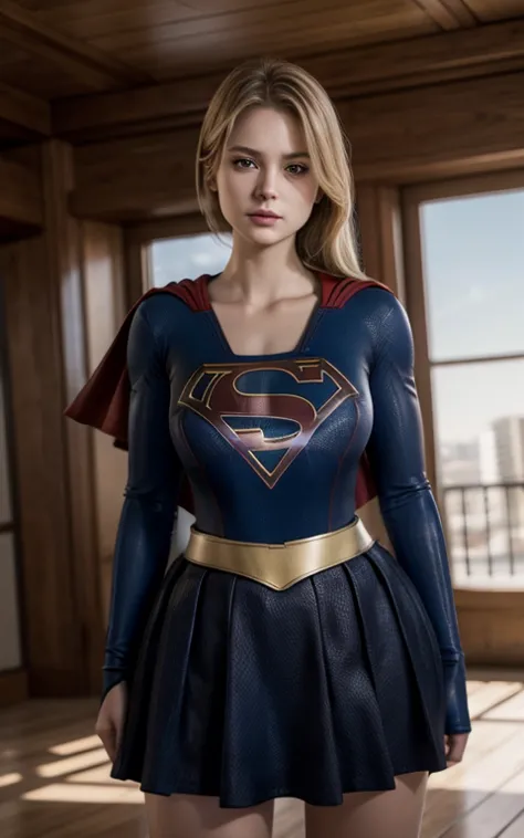 Supergirl wearing tiny skirt, topless 