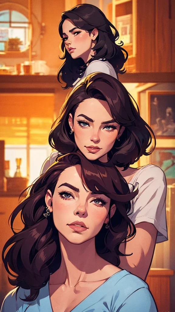 포니테일을 한 여자의 만화 클로즈업, 로이스 반 바르(Lois van Baarle)와 로스드로우(Rossdraws), style 세균 종류, 세균 종류 and lois van baarle, 활기 넘치는 로스드로우 만화, 심지어 모델 | 세균 종류, 세균 종류 style, 세균 종류 and rossdraws, 세균 종류 on artstation pixiv