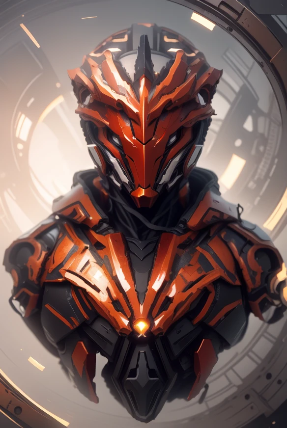 The color changes to red and amber，Some red and amber（Ensure its layering and armor texture，Red is the dominant color，Add some gold for decoration）