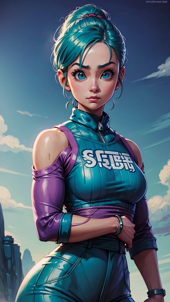 Close de uma pessoa com roupa rosa posando para uma foto, Bulma de Dragon Ball, obra de arte al estilo de guweiz, al estilo de ross tran, germe artístico extremamente detalhado, besouro de sino julie artgerm, Artgerm e Lois van Baarle, estilo ross tran, Lois van Baarle e Rossdraws, pelo azul mentolado. 8k.