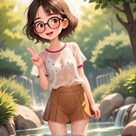 13-year-old girl，low length，非常にThin thighs，Black Hair，Glasses，He seemed fine..，Very detailed，(((Children))) ，非常にlow length，Thin ...