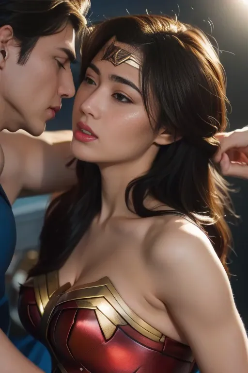 私はwonder womanです、完璧なwonder womanの衣装,押しdefeated,defeated,a man mounts me,face grabbed、hug from the front,hugged,being strangled,y...