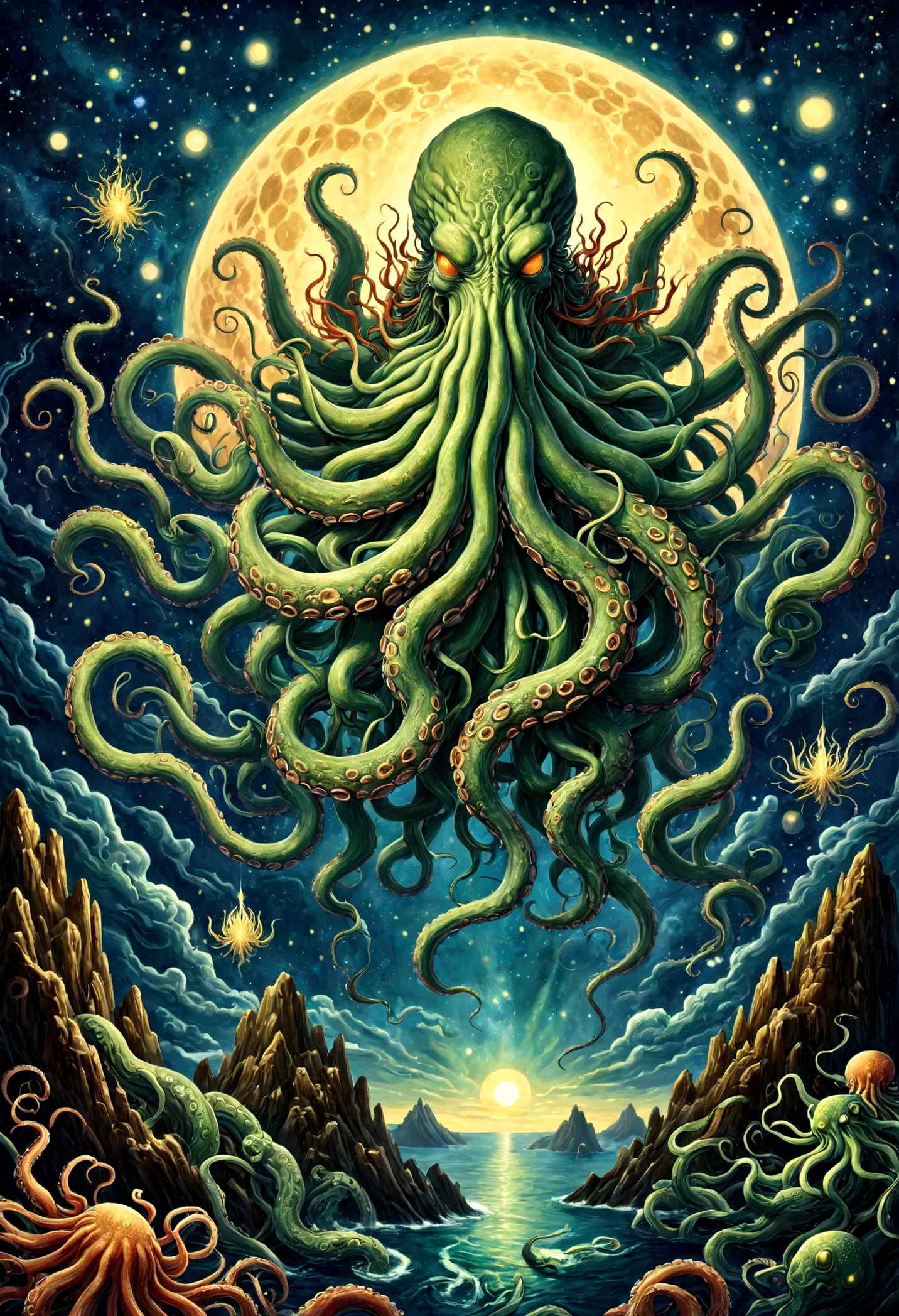 Cthulhu Mythos，Cosmology，Long tentacles，Symbol of the sacred