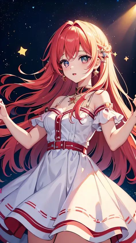 One girl, alone, highest quality, masterpiece , Hoshino Ruby, hair ornaments, Shining Eyes, Stars in my eyes, (Star in the right...