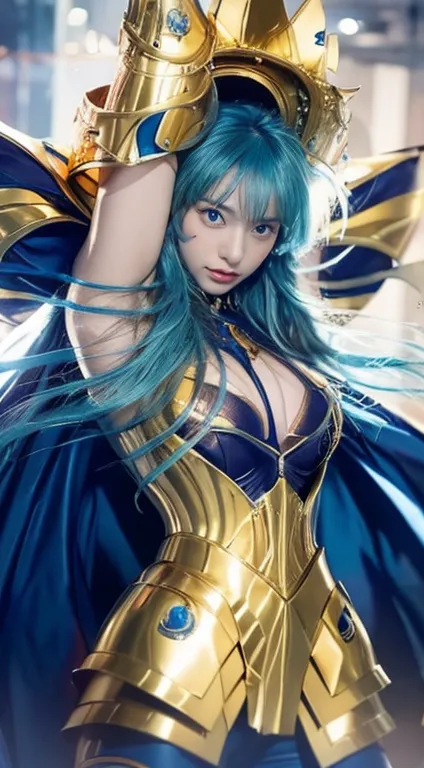 masterpiece. Incredibly detailed and ultra-realistic.((Large Breasts:1.3)), High resolution image of Camus from Saint Seiya. Oct...