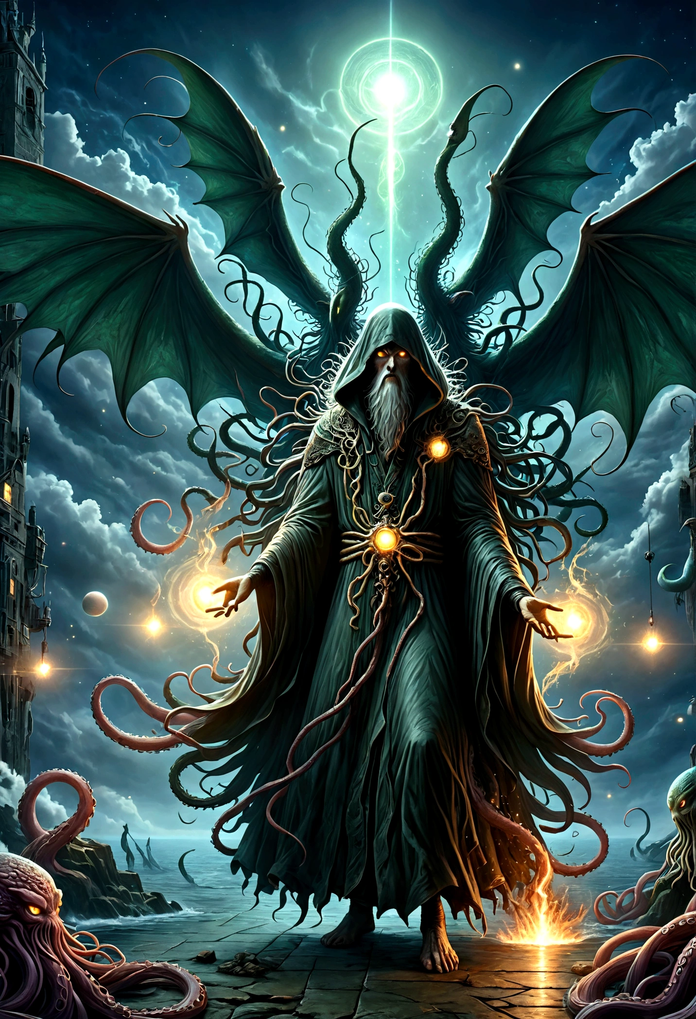 Cthulhu Mythos，Cosmology，Long tentacles，Symbol of the sacred