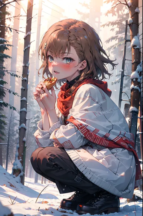 Mycotrose, Brown eyes,Brown Hair,short hair,smile,blush,White Breath,
Open your mouth,snow,Ground bonfire, Outdoor, boots, snowi...