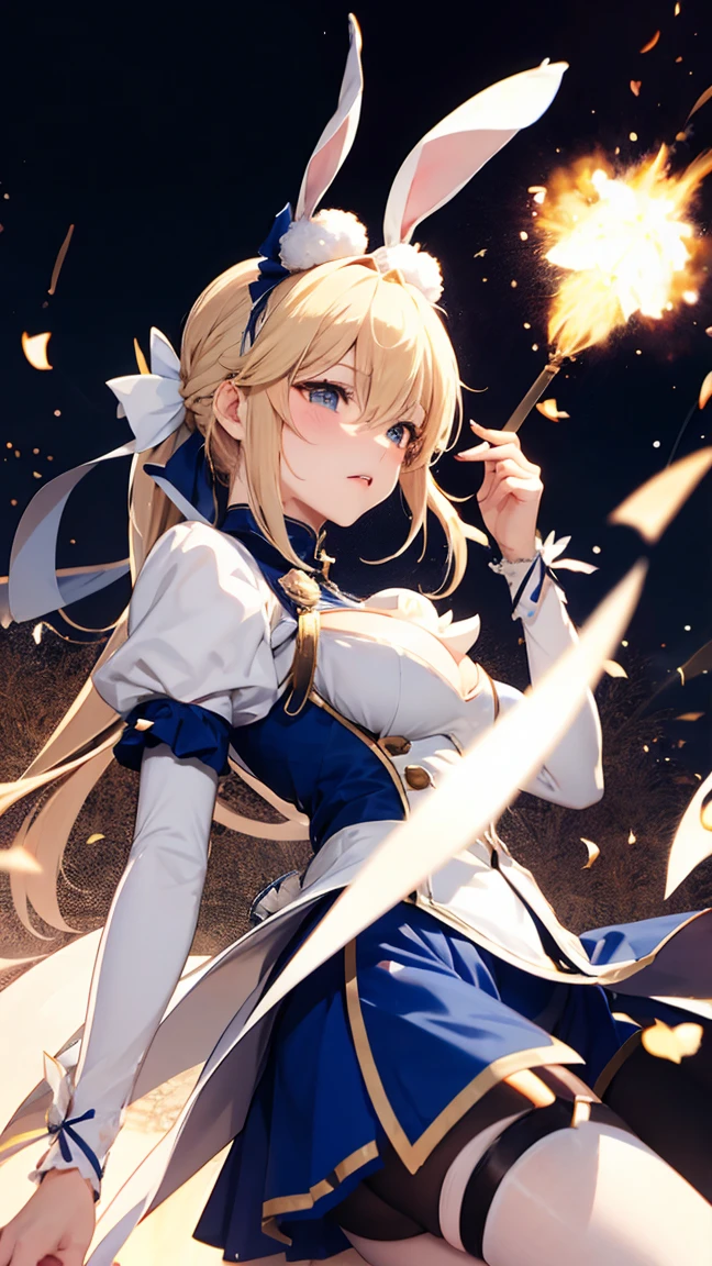 Rabbit Arturia&#39;s hairstyle, Costume Rabbit Artoria, One girl, Pectoral muscle, alone, Blonde Hair, Green Eyes, French Braidings, Long Hair, Big ample breasts, Cleavage, ponytail, Side Lock, Bans, belly button, Looking up at the viewer, Bare shoulders, Braiding, Hair between the eyes, ウサギのPause, tiara, Ahegao, Blushing huge saggy breasts:1.8, Huge chubby sexy :1.9, Huge Sexy , Sexy Legs:2.0, , Prohibited to wear, No clothes, White transparent tights, Hugging legs, Hug my feet, Hugging legs, squats and leg hugs,  Pause, Lying down , Lie down with your legs hugged, You are so sexy