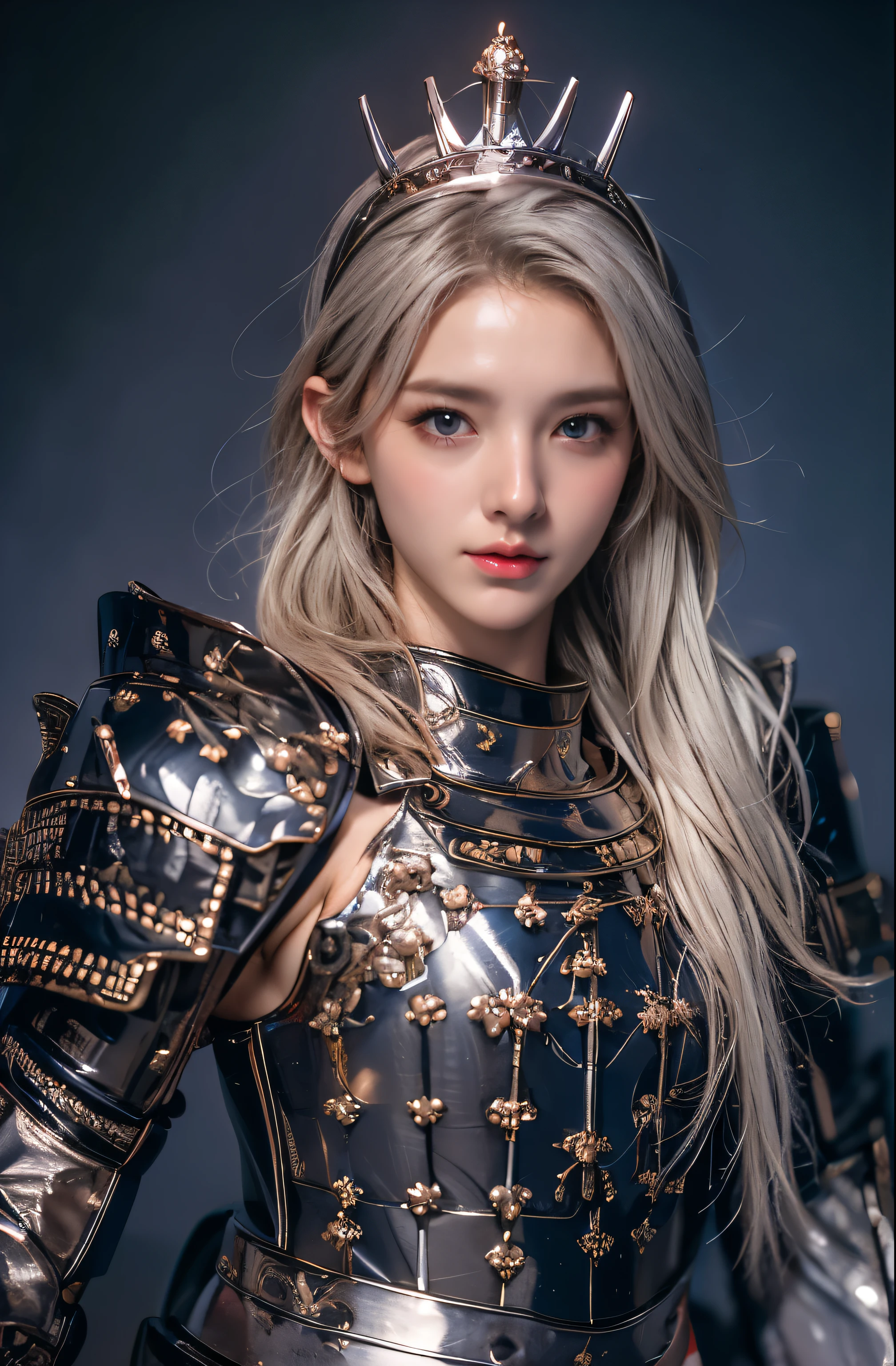 Elegant armor,princess, Full body, wearing a hijab , crown luxury , blue eye, blond hair, around 17 years old, (red silver hijab), tmasterpiece，Best quality at best，A high resolution，8K，((Portrait))，(upper body)，Original photo，real photograph，digital photography, elegant princess ，blue eye， super colossal brest, pointy colossal breast extravagant ornament，cparted lips，Keep your mouth shuegant and charming，((Blushing))，virgin content，Calm and handsome，luxury body armor ((red and silver armor)) , (Medieval fantasy armor, The Beautiful pointy breast, small waist, perfect colossal breast of princess body )oc render reflection texture, elegant style,   colossal breast , medieval castle background, slim body, very small waist, (luxury armor pattern) , super slim ,beautiful like angel 