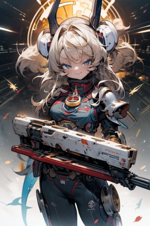 (masterpiece),highest quality,Super detailed,8k,Transistor Grammar,Girl,Silver Hair,Blue Eyes,Expressionless,gigantic breast,Long Hair,Loose curls,Heavy Armor,Missile Pod,Two cannons,Gatling Gun,Vulcan cannon,Gun Blade,Missile Box,Electromagnetic Barrier,Giant arm,booster,Countless cables,Shotgun,Countless machine guns,generator,Over-technology,Super Heavy Armor,Powered Suit,Decisive Weapon,Rail Cannon,One Man Army,Vulcan cannon,Over-spec,cyborg,Integration,Air Combat,Thruster,Diva Suit,,Mechanical Armor,(Heavy equipment:1.5),The chest is open,(Symmetrical:1.6)