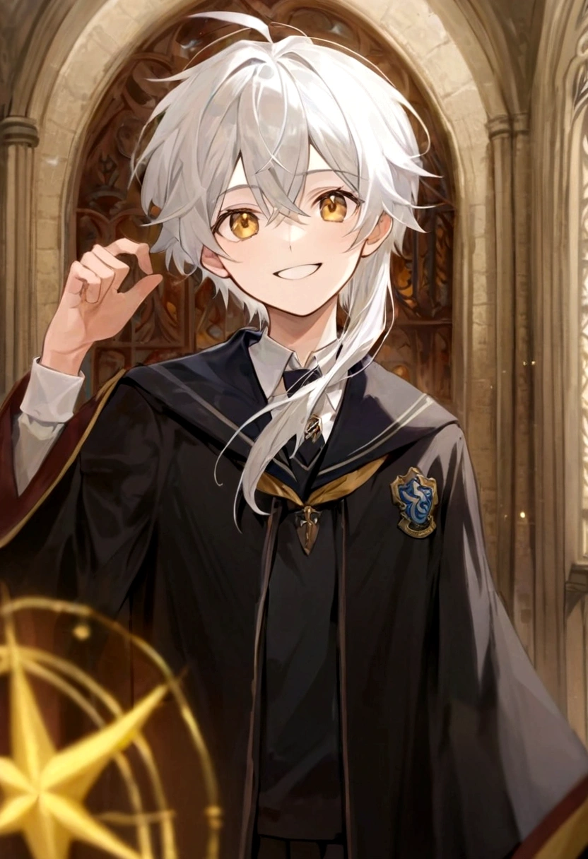 Ravenclaw uniform, Ravenclaw emblem, black robe. Beautiful face boy ...