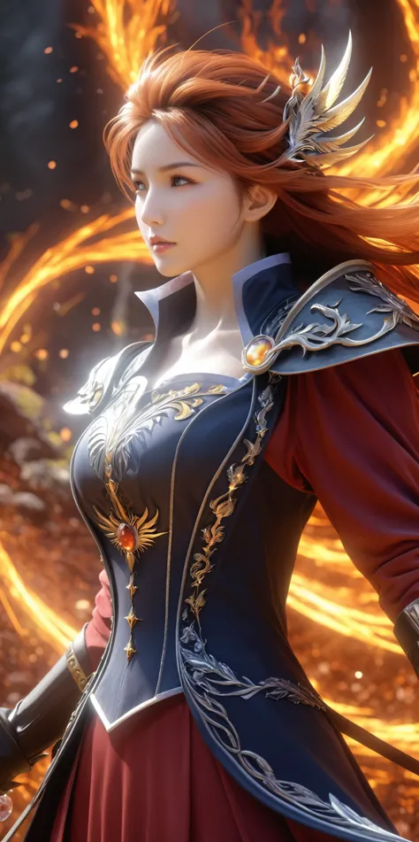 (8k, highest quality, masterpiece, final fantasy style: 1.2), (Realistic, photoRealistic: 1.37), Super detailed, One Girl, {blac...