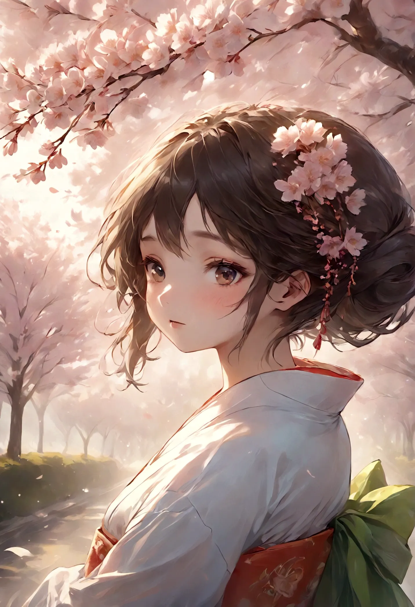  Vibrant fantasy and cuteness created in a hyper-detailed animation style. A girl wears a kimono.(Disgusted look)，How to take a ...