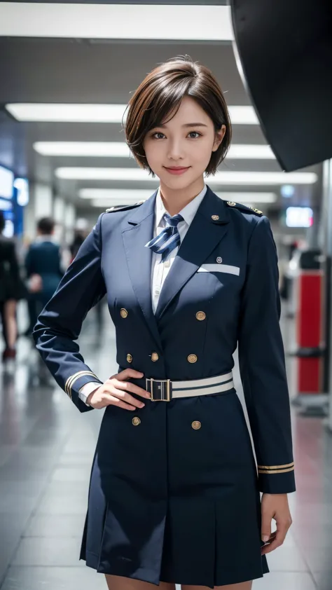 (dramatic angle)(stewardess  uniform)Mix 4,ultra detail  (8k, RAW Photos, 最high quality, masterpiece: 1.45), (Realistic, Photore...