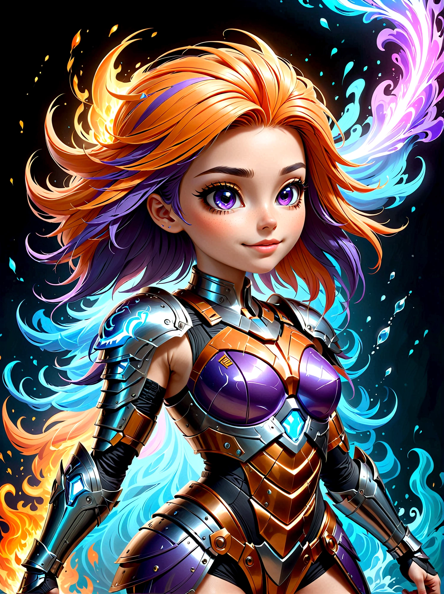 (masterpiece，Best quality:1.2，lifelike:1.4)，Cartoon Characters，Vector illustration，Abstract style 1girl, full body,smoke,water,cloud,fire, best quality, ultra high res, Non-representational, colors and shapes, expression of feelings, imaginative, highly detailed, (transparent heavy armor warrior tranzp suit:1) neon vein, heavy armor helmet with purple and orange neon transparent glow made of ral-ledlights, 1kexx1