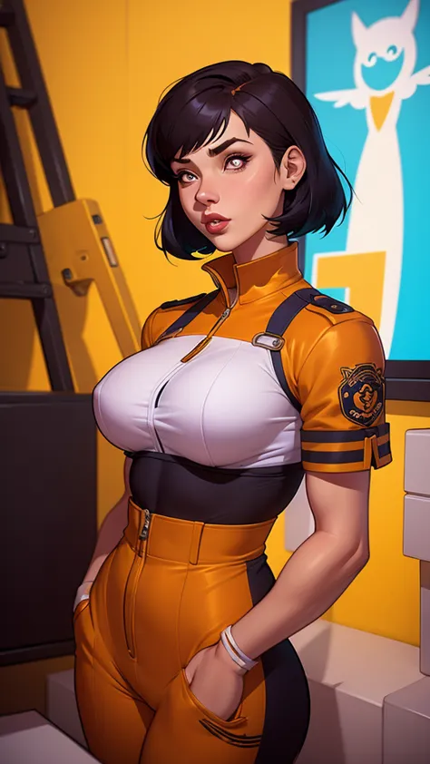 um close de uma mulher em um uniforme prateado e rosa, digite germe e ilya kuvshinov, ilya kuvshinov e digite germe, range murat...