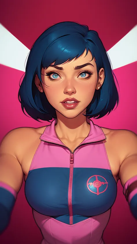 um close de uma mulher em um uniforme prateado e rosa, digite germe e ilya kuvshinov, ilya kuvshinov e digite germe, range murat...