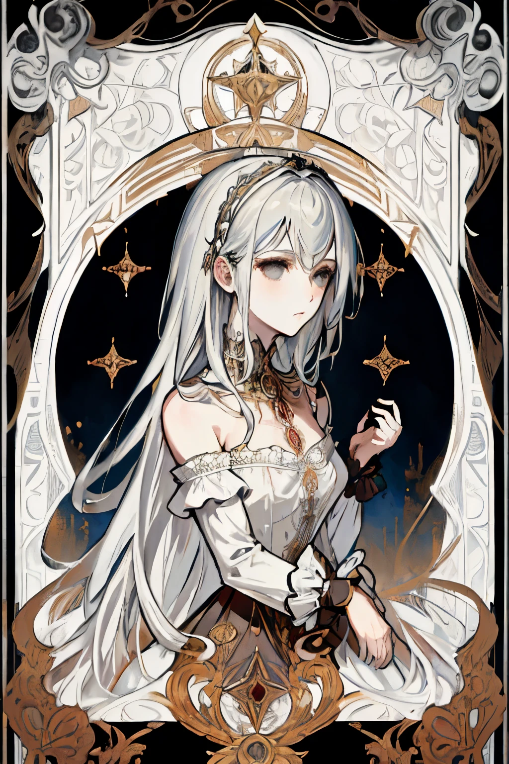  ((best quality)), ((masterpiece)), (detailed), 1girl, Character design, female, dynamic poses, long white grey hair, grey white eyes, very skinny, detailed, best quality, no accesoires around the neck, no shoes, prominent collarbones, skinny arms, flat stomach, visible hip bones, full body, blank white background, plain background, white background, red and white clothing, Bloodborne inspired, occult aesthetic, occult, detailed and intricate steampunk and detailed gothic, NSFW, Very dramatic and cinematic lighting, cosmic horror, grim-dark, side-lighting, perfect face, NSFW, Fluttering lace flared long knee length dress with frilly petticoats, knee length dress, pleated petticoats, petticoats gothic, complex lace boots, side-lighting, gothic aesthetic, wielding a mighty sword with mechanical components, mandalas, small breasts, a fairy, various different types of insect wings, NSFW, full body, whole body, body, plain background, white background, blank background, no background, white background NSFW, chains, full body, whole body, head-to-toe NSFW 