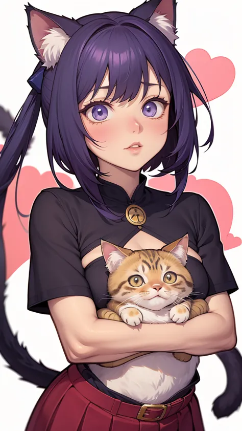 garota de anime com um monte de gatos sentados no colo, bonitinho anime catgirl, bonitinho anime, bonitinho anime style, anime c...