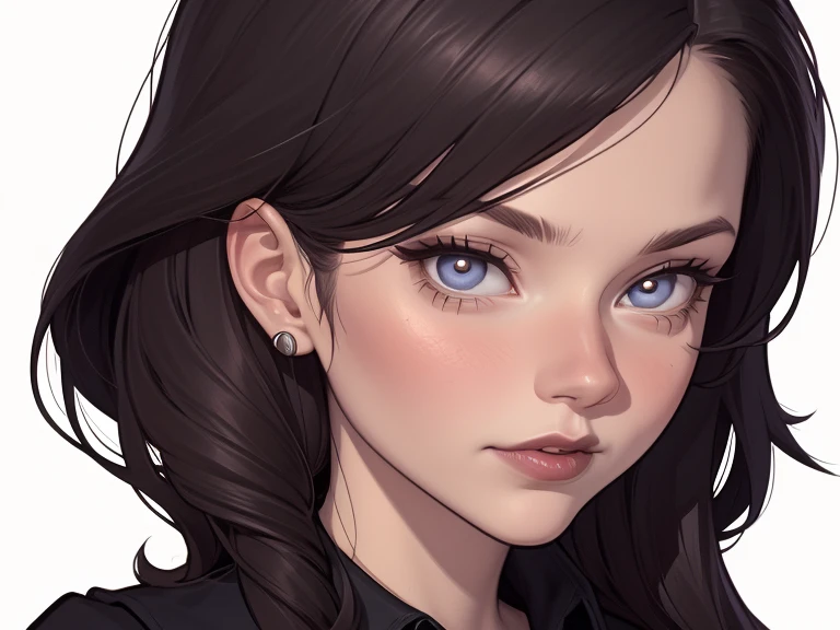 A closeup of a woman in a black top and a black bra, estilo de arte de charlie bowater, Estilo Charlie Bowater, retrato de vampiro, arte do personagem charlie bowater, Alena Aenami e Artgerm, Neoartcore e Charlie Bowater, Charlie Bowater cores ricas e profundas, lazy art style, Artgerm e Tom Bagshawum close de uma mulher com longos cabelos pretos e um colar, amoranto, Bela Delfina, mais conhecido como amoranto, Kailee Mandel, cabelo preto e olhos grandes, profile picture with headshot, jovem linda amoranto, pale and glowing skin, retrato de alta qualidade, com cabelos longos e olhos penetrantes, skin pale as ivory, Sydney Hanson mode white skin tone close-up portrait cartoon style GTA style digital illustration of a woman in a black dress and black hair, linda rainha vampira, linda rainha feminina vampira, gothic maiden, very beautiful gothic top model, beautiful vampira feminina, goth girl, goth girl, gothic maiden of the dark, Gothic style, gothic woman, gothic clothes, gothic outfit, moda vampiro, vampira feminina, wearing a gothic dress Close up of a woman with long hair and a sweater, cabelo castanho encaracolado, linda modelo, retrato de alta qualidade, medium portrait soft light, parece a jovem liv tyler, retrato colorido, linda mulher, cabelo loiro cacheado | d & d, beautiful portrait lighting, uma linda jovem, modelo muito lindo, Retrato de 50mm, medium to long brown curly hair, close-up of a person wearing tie and sweater;, Hermione Granger, inspirado em Hermione Hammond, hermione, Emma Watson as Hermione Granger, Ema!! watson!!, Emma Watson as harry potter, Emma Watson as driada, Emma Watson, portrait photo of Emma Watson, photo of Emma Watson, movie still of Emma Watson, with the face of Emma Watsona cartoon of a woman in a bikini and panties, CO Commission, commission for high resolution, realistic bikini, garota anime sedutora, nico robin, artgerm extremamente detalhado, fofosexyrobutts, Kate Bi