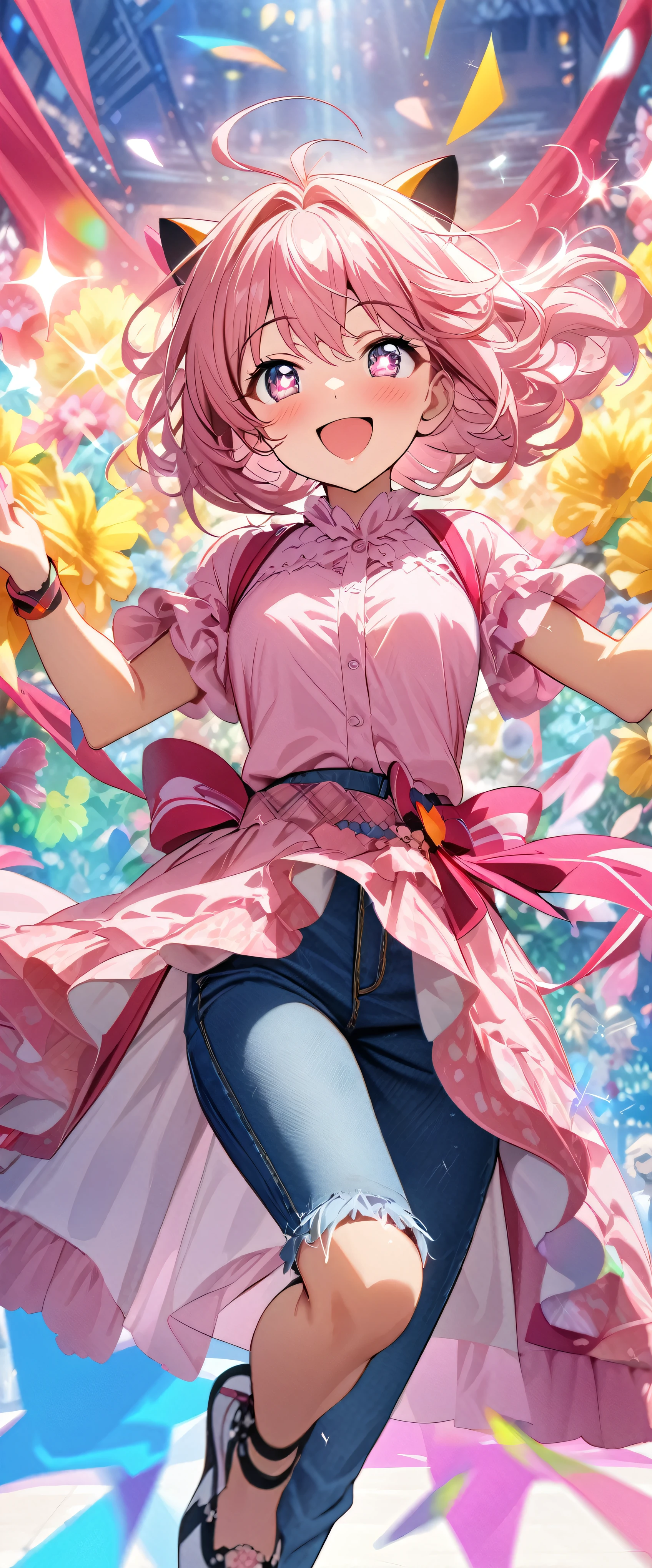 anime-girl-with-pink-hair-and-blue-eyes-in-a-pink-dress-seaart-ai