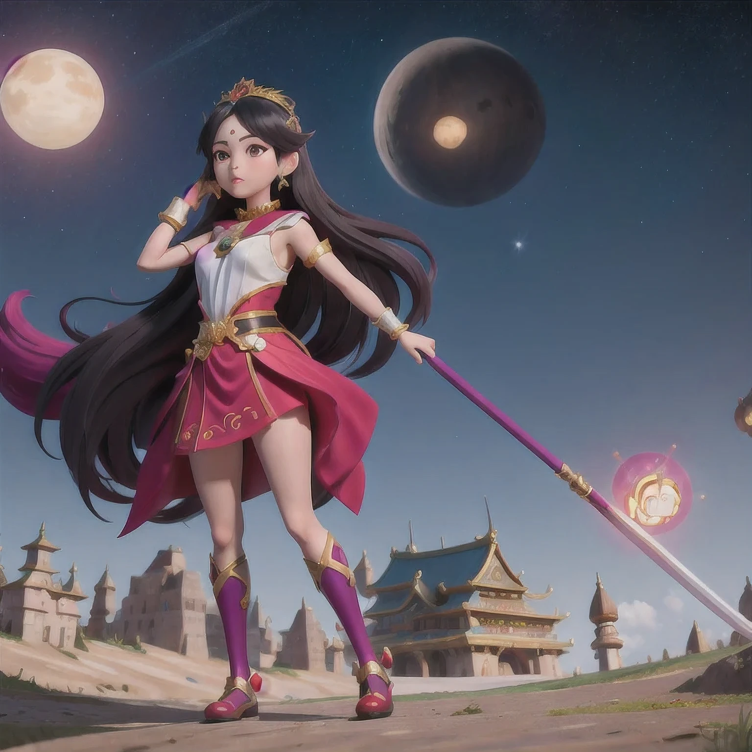 hay una niña con una corona en la cabeza y un collar, inspirado en Jin Nong, obra de arte al estilo de guweiz, guweiz, retrato anime chica cadete espacial, inspirado en Leng Mei, inspirado en Ai Xuan, diosa cyborg en el cosmos, vestimenta temática lunar, inspired by Wang Meng, guweiz obra maestra(obra maestra, mejor calidad:1.2), 1 chica, solo,una corona en su cabeza posando, rei hino como princesa, obra de arte al estilo de guweiz, guweiz, irelia, una hermosa emperatriz de fantasía, range murata and artegerm, Irelia de Liga de Leyendas, ig model | artegerm, artegerm on artstation pixiv