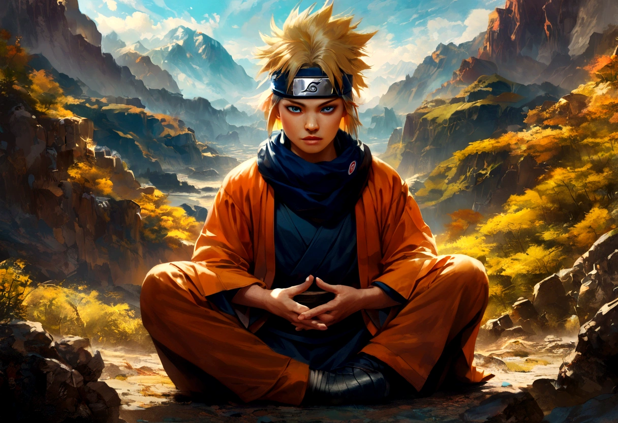 Sasuke, Sasuke, meditating in zazen, with the ninja spirit that Naruto  symbolize - SeaArt AI