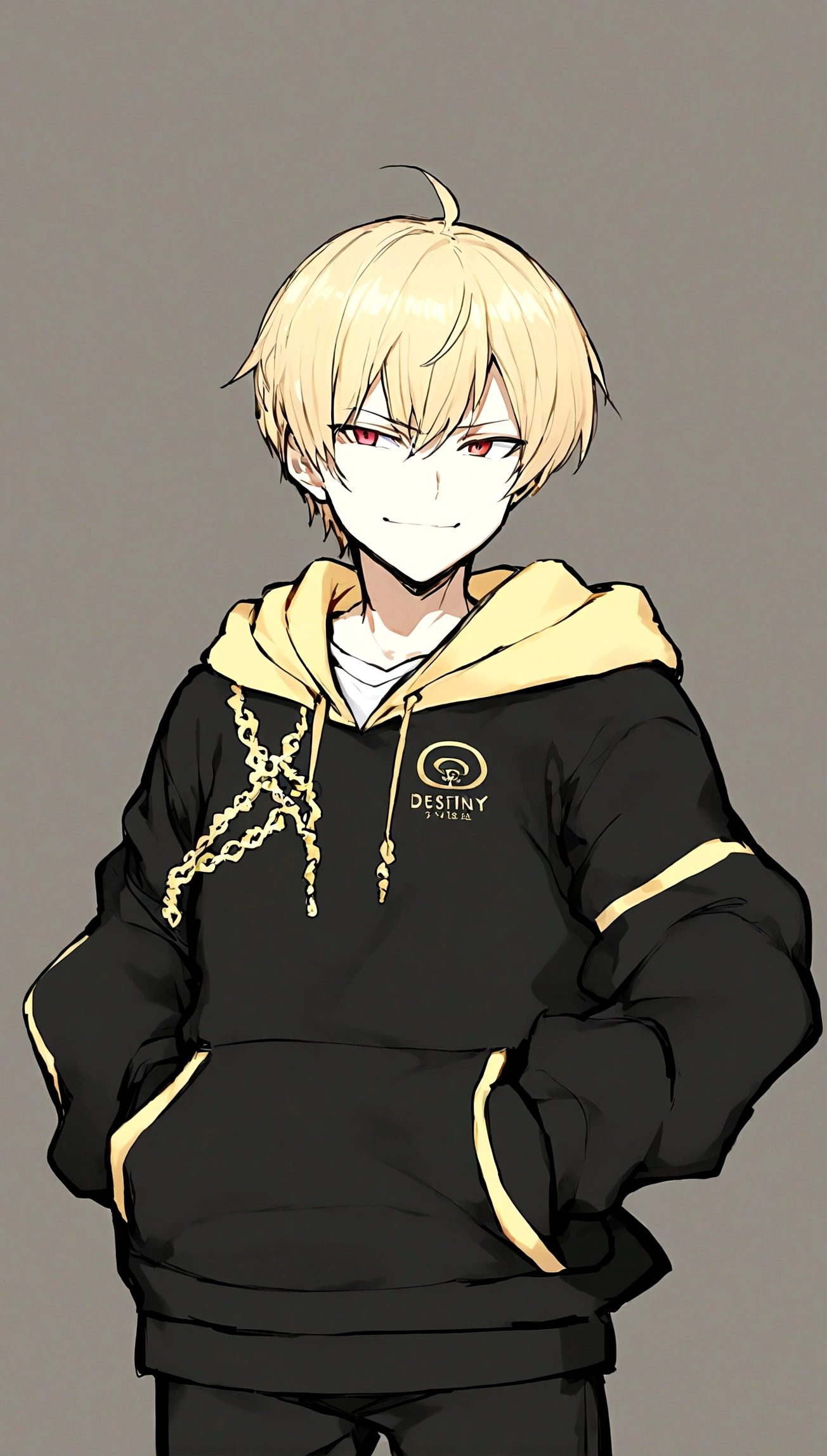 1boy，blond，Red Eyes，黑色jacket，白色shirt，Gray background，jacket，Male focus，Open clothes，打开jacket，Red Eyes，shirt，Disgusted look,arrogant，Cold，Gilgamesh,solo，Upper Body